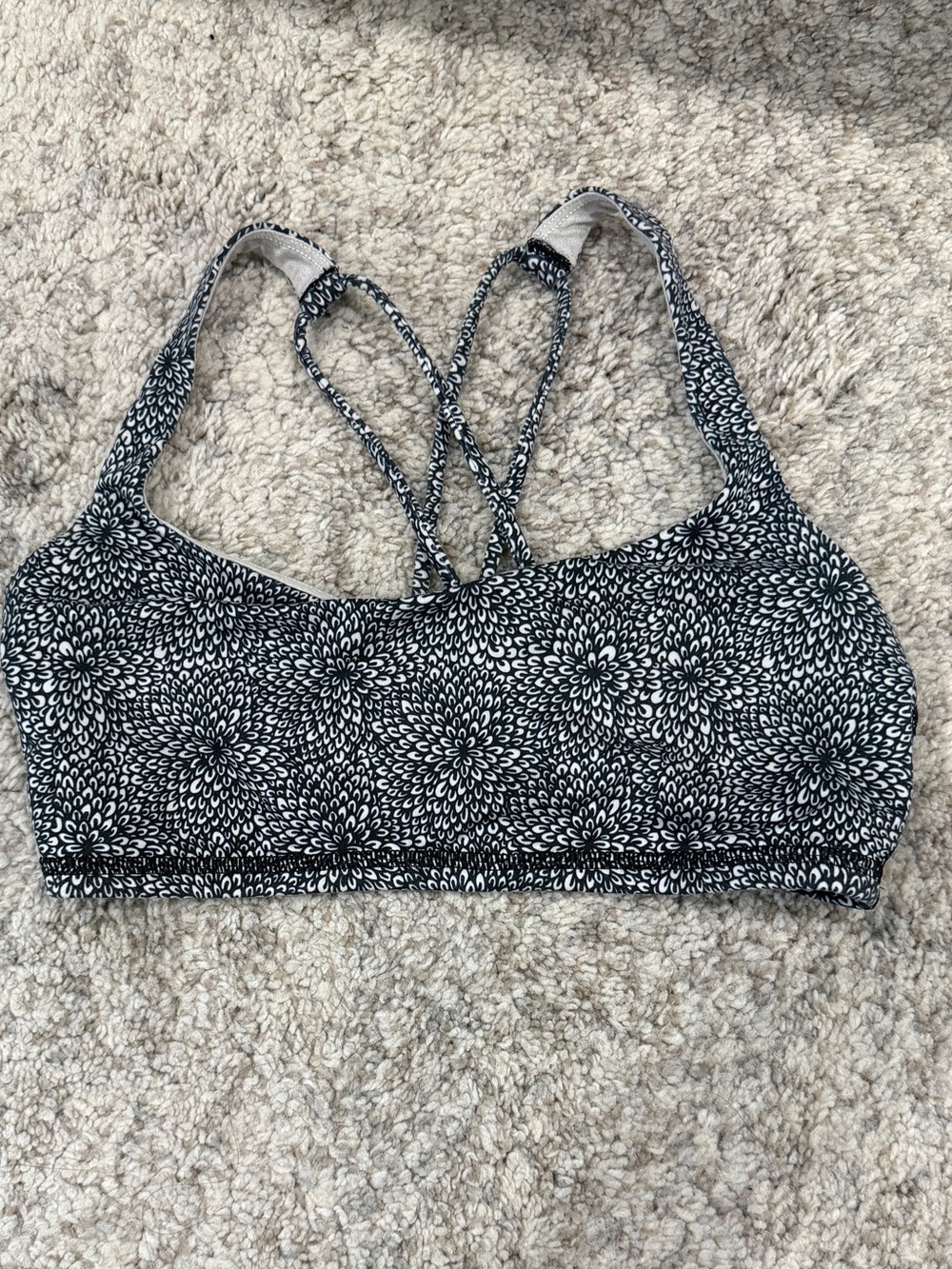 lululemon athletica Black & White Floral Print Sports Bra